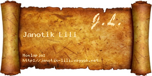 Janotik Lili névjegykártya